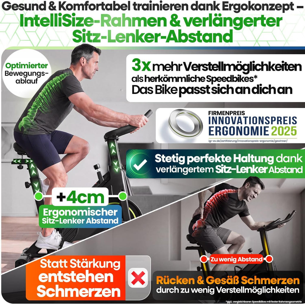 NEU Tretmann Heimtrainer Fahrrad 200 kg belastbar + APP - extra bequem