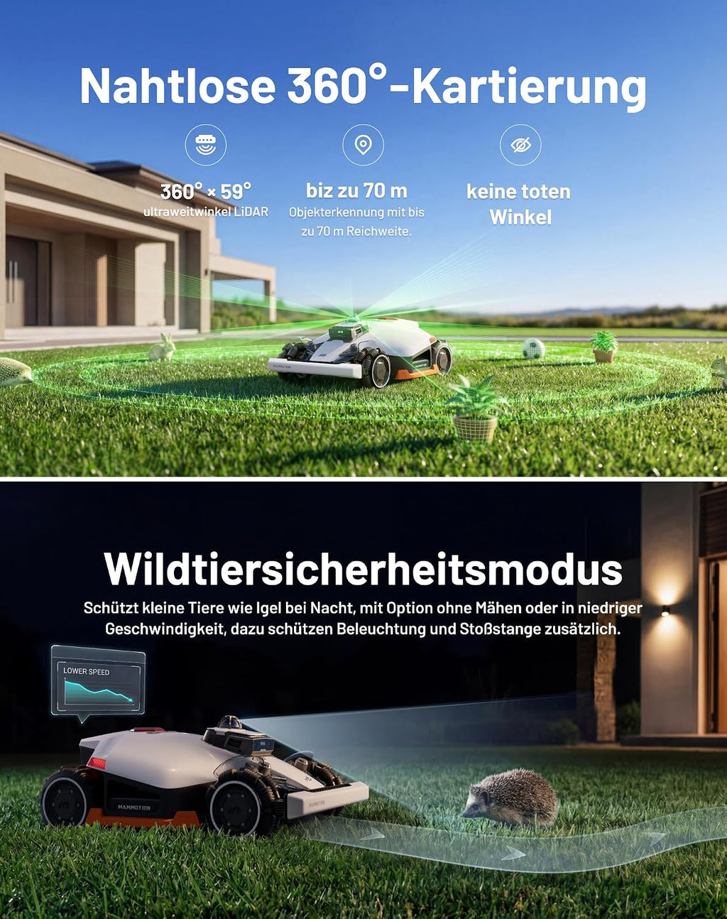 MAMMOTION LUBA 3 AWD 3000 Mähroboter ohne begrenzungskabel+ Garage 3000m²