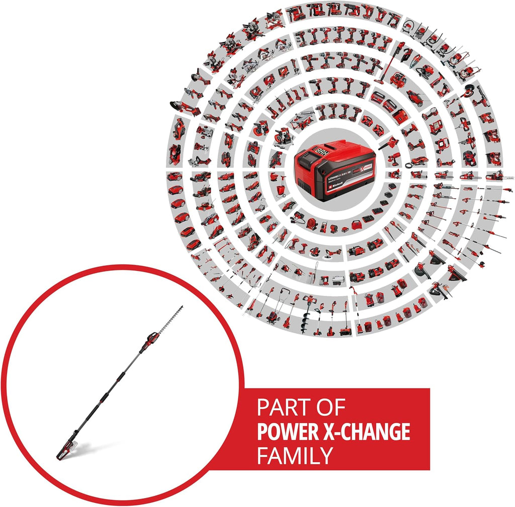 Einhell Professional cordless telescopic hedge trimmer GP-HH 18/50 Li BL-Solo Power X-Change (18V, cutting length 50cm, teeth 25mm, motor without carbon, incline. in 8 positions, without battery)