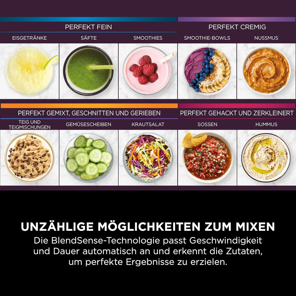 Ninja Detect TB401EU Standmixer 3-in-1, 1200W, BlendSense, 20 Funktionen, Küchenmaschine, Schwarz