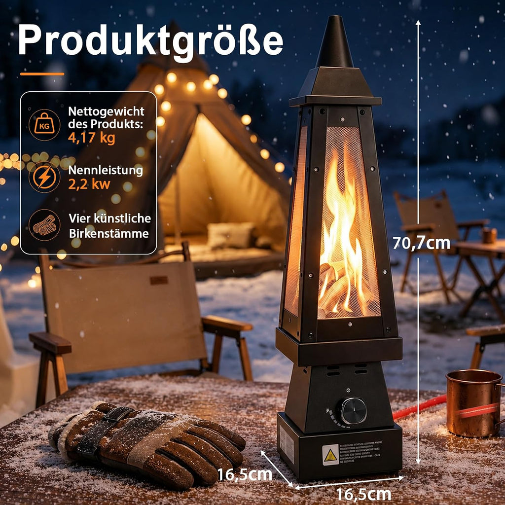 Uniflasy Propane Gas Table Fire, Outdoor Table Fireplace for Patio, Garden