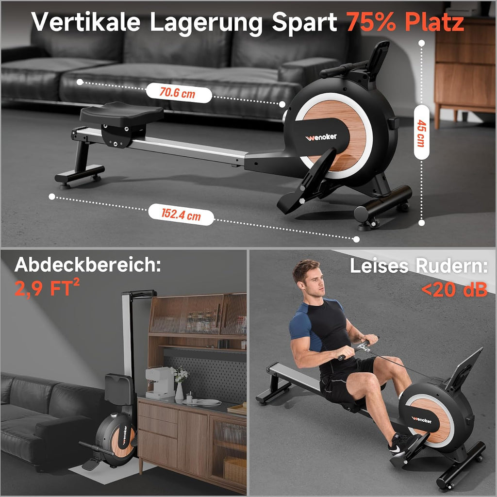 [2026 Neu] Wenoker leises Magnet-Rudergerät für Zuhause – 32 Stufen
