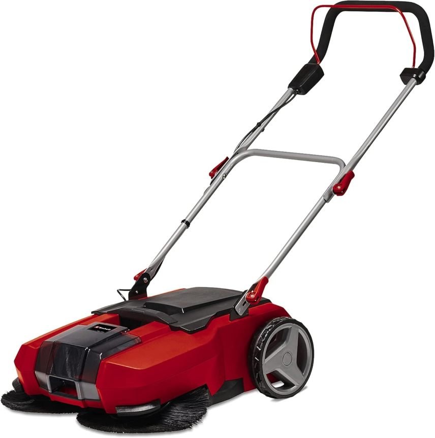 Einhell Akku-Kehrmaschine TE-SW 18/610 Li-Solo Power X-Change (18 V, Li-Ion, 20 L Schmutzbehlter, 61 cm Arbeitsbreite, Parkposition, verstellbarer Lenker, abnehmbare Lippe, Ein-und Ausschalter), Rot