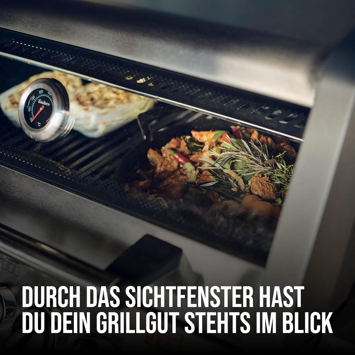 Enders Monroe Pro 4 SIK Turbo 8378 Gasgrill, 4 Brenner, 3182 cm², 800°C Turbo Zone, Silber