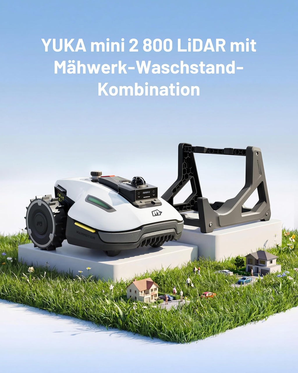 MAMMOTION YUKA mini 2 800LiDAR Rasenmäher Roboter mit Washstand