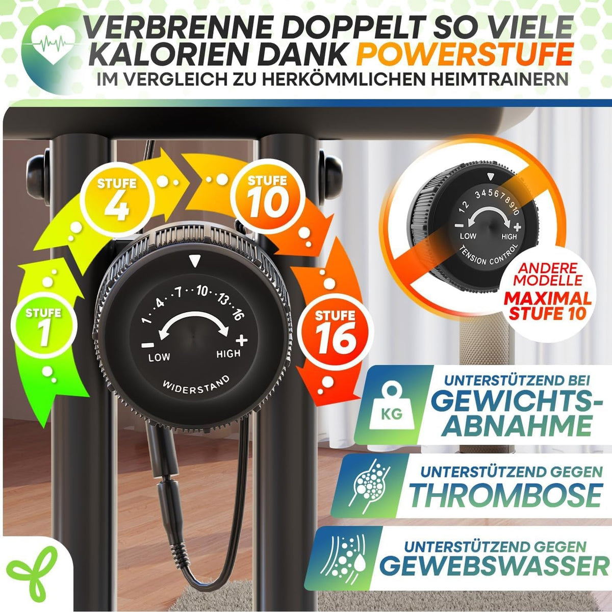 Tretmann Home Fahrrad klappbar – extra bequem & leise, bis 150 kg belastbar