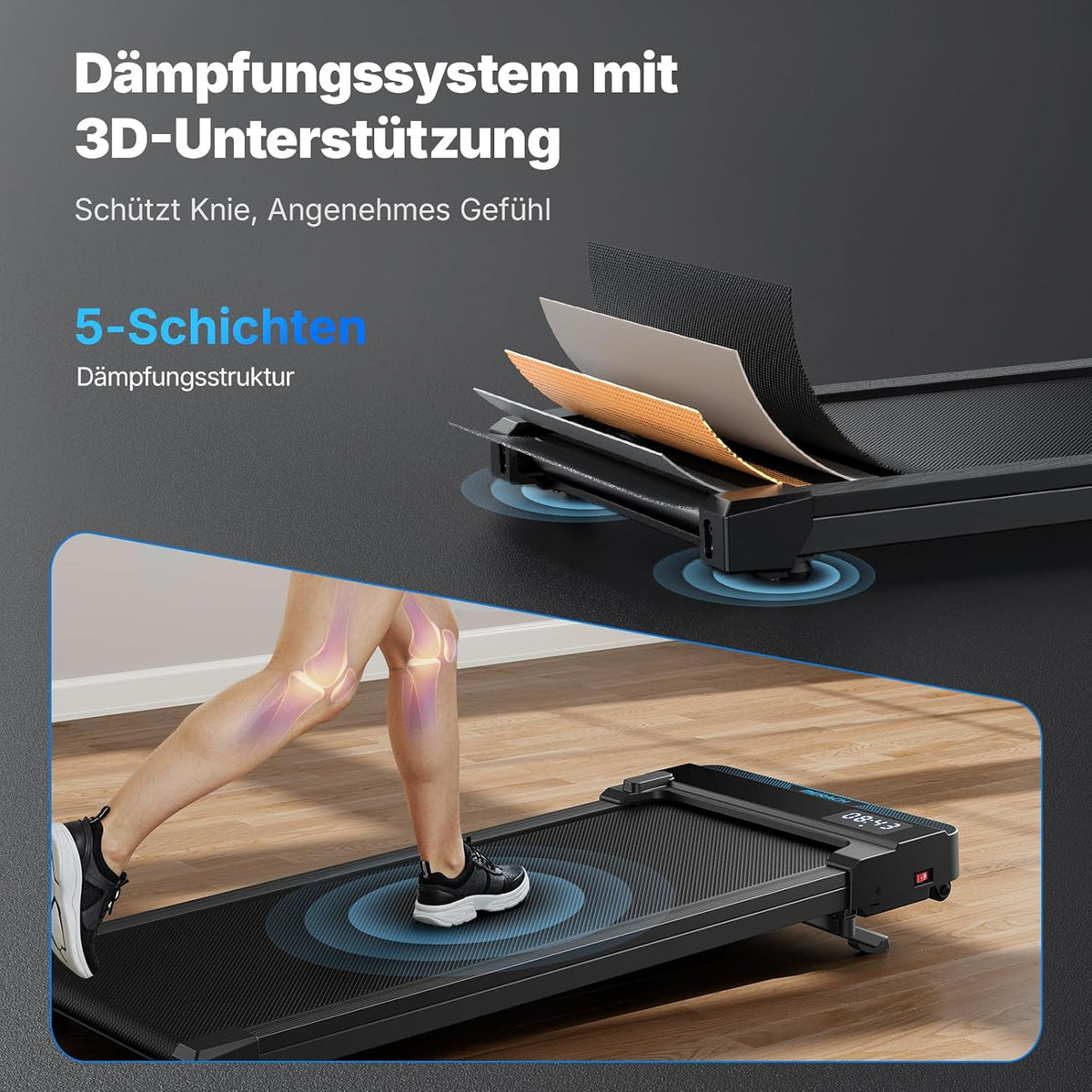 MERACH T19 Walking Pad, 3 in 1 Laufband Schreibtisch mit Fernbedienung