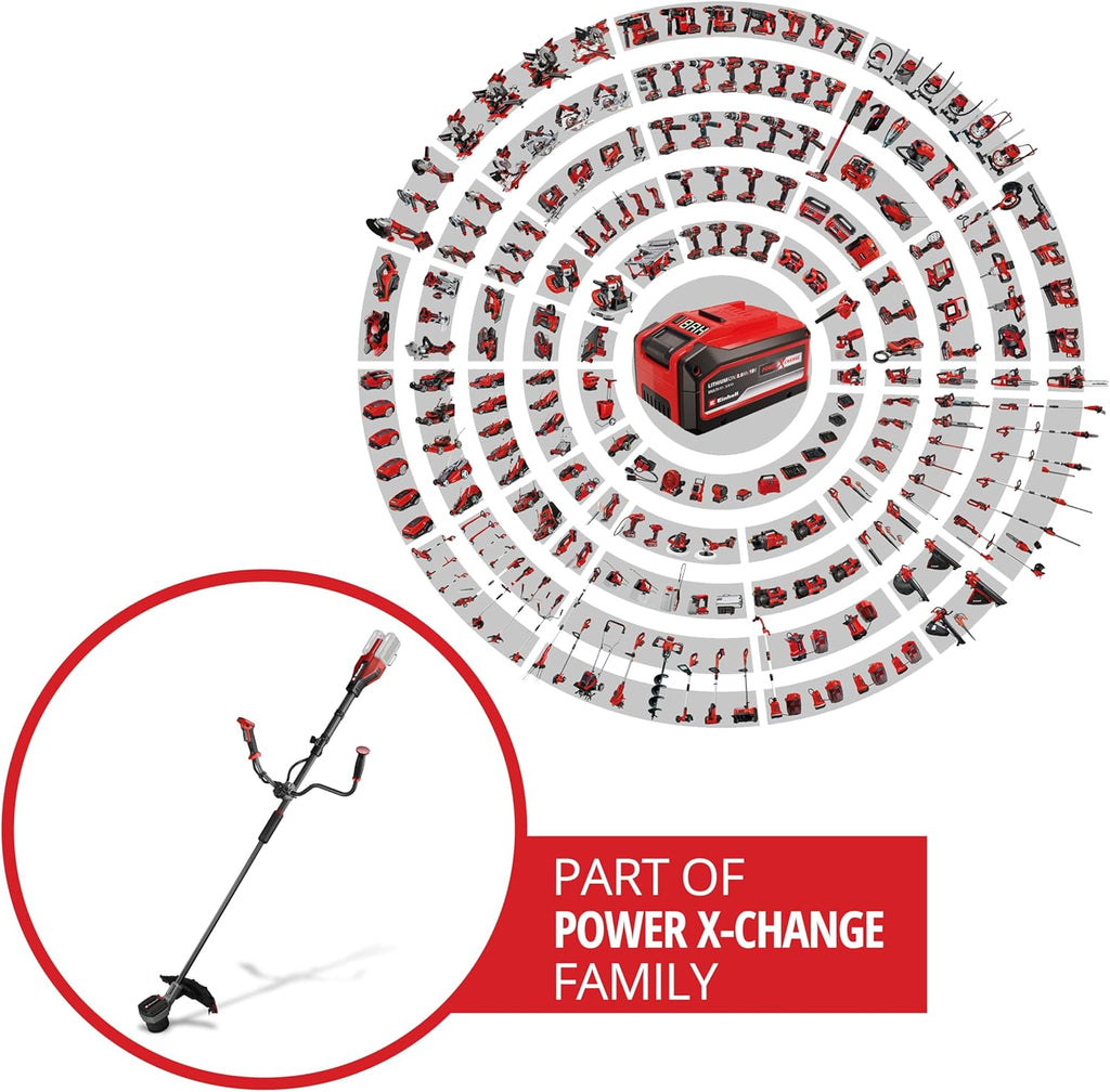 Einhell Professional Cordless Brushcutter GP-BC 36/430 Li BL-Solo Power X-Change (36V, Carbonless Motor, Cutting Width 43 cm, Autom-Lead Double Wire Spool, 3-Tooth Blade, Without Battery)