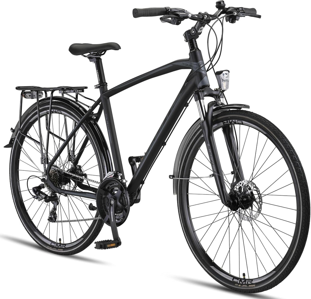Licorne Bike Premium Touring Trekking Bike in 28 Zoll Aluminium Scheibenbremse Fahrrad für Jungen, Mädchen, Damen und Herren - 21 Gang-Schaltung - Mountainbike - Crossbike