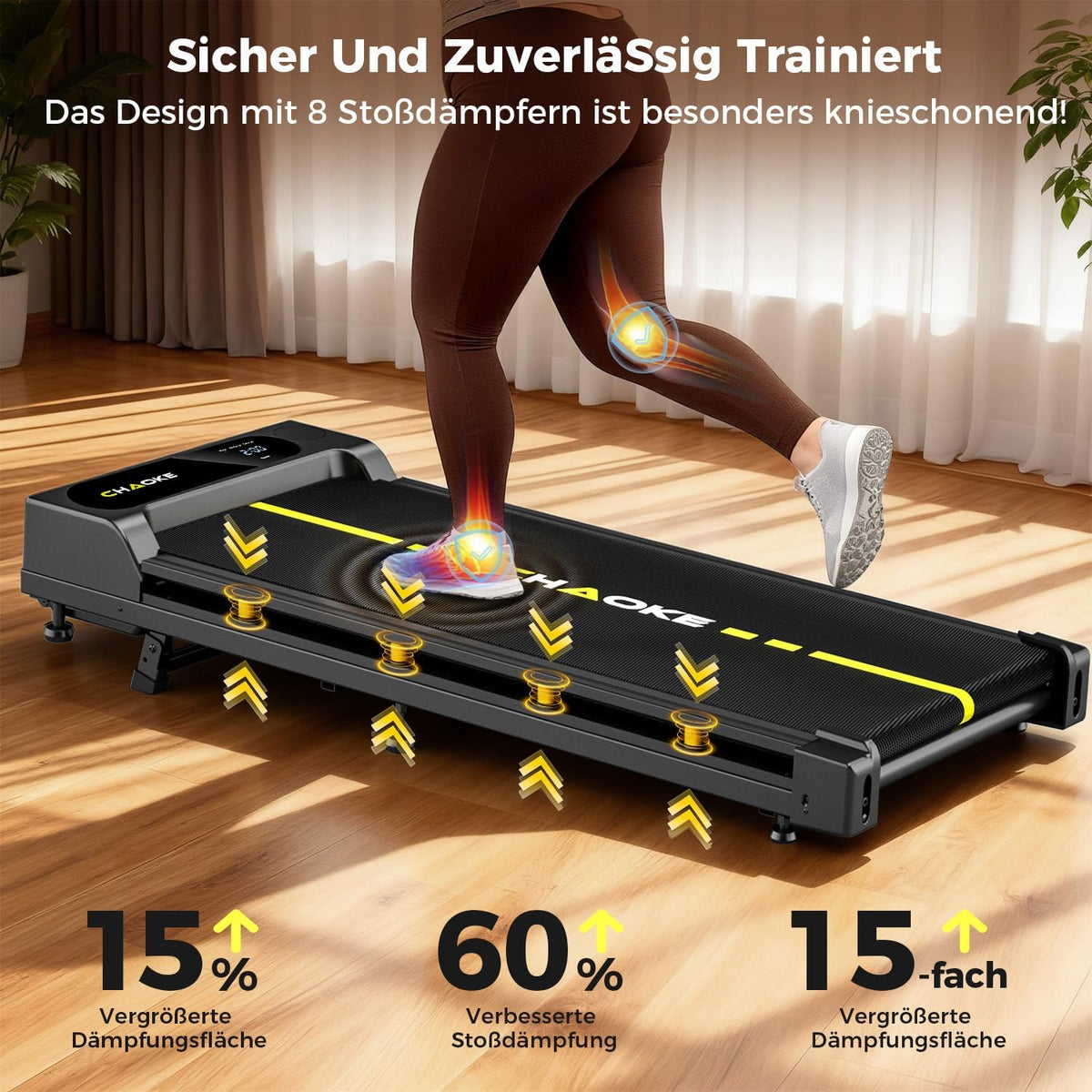 Walking Pad mit Steigung 9%, 1-10 km/h Laufband für Zuhause mit APP, 2.75HP Walking Pad Cardio für Home-Office mit Eingebaute Lautsprecher, LED-Anzeige, Leise Schreibtisch Laufband