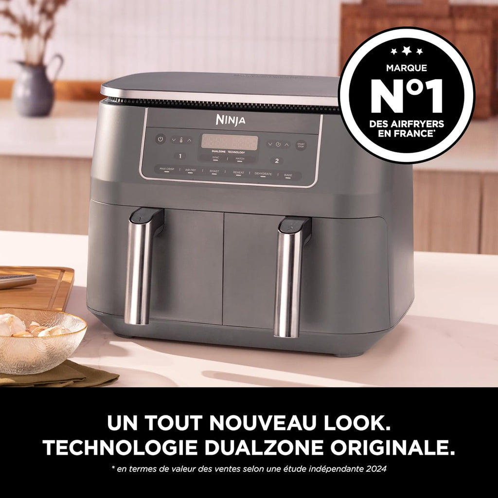Ninja DualZone, Air Fryer, 2 Drawers, 7.6 L, 6-in-1, Family Meal,DZ300EU