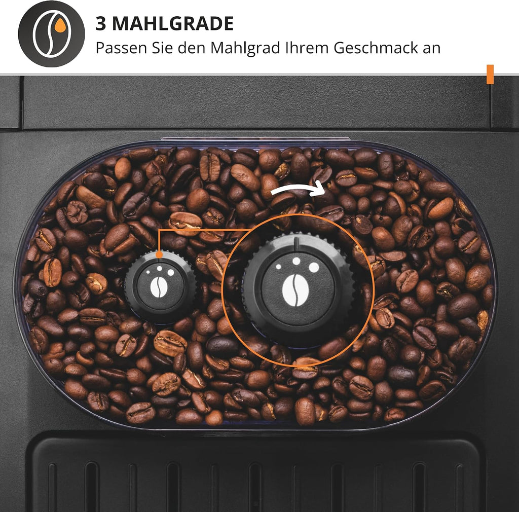 KRUPS Arabica Picto Kaffeevollautomat, kompaktes Design, einfache Bedienung, intuitiv einstellbarer Drehregler, Milchschaumdüse, 2-Tassen-Funktion, Kaffeemaschine, Weiß, EA810570
