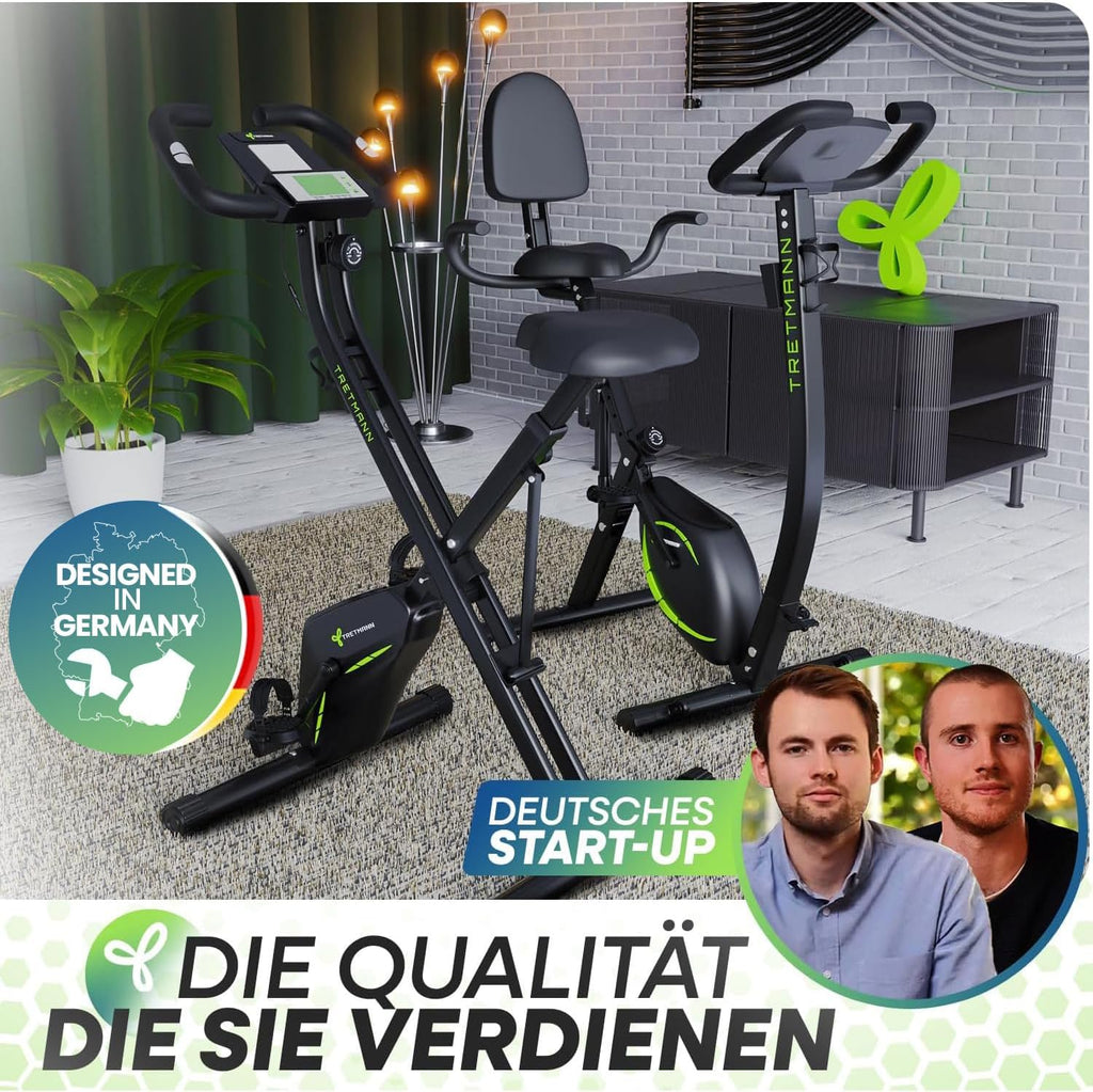 Tretmann Home Fahrrad klappbar – extra bequem & leise, bis 150 kg belastbar