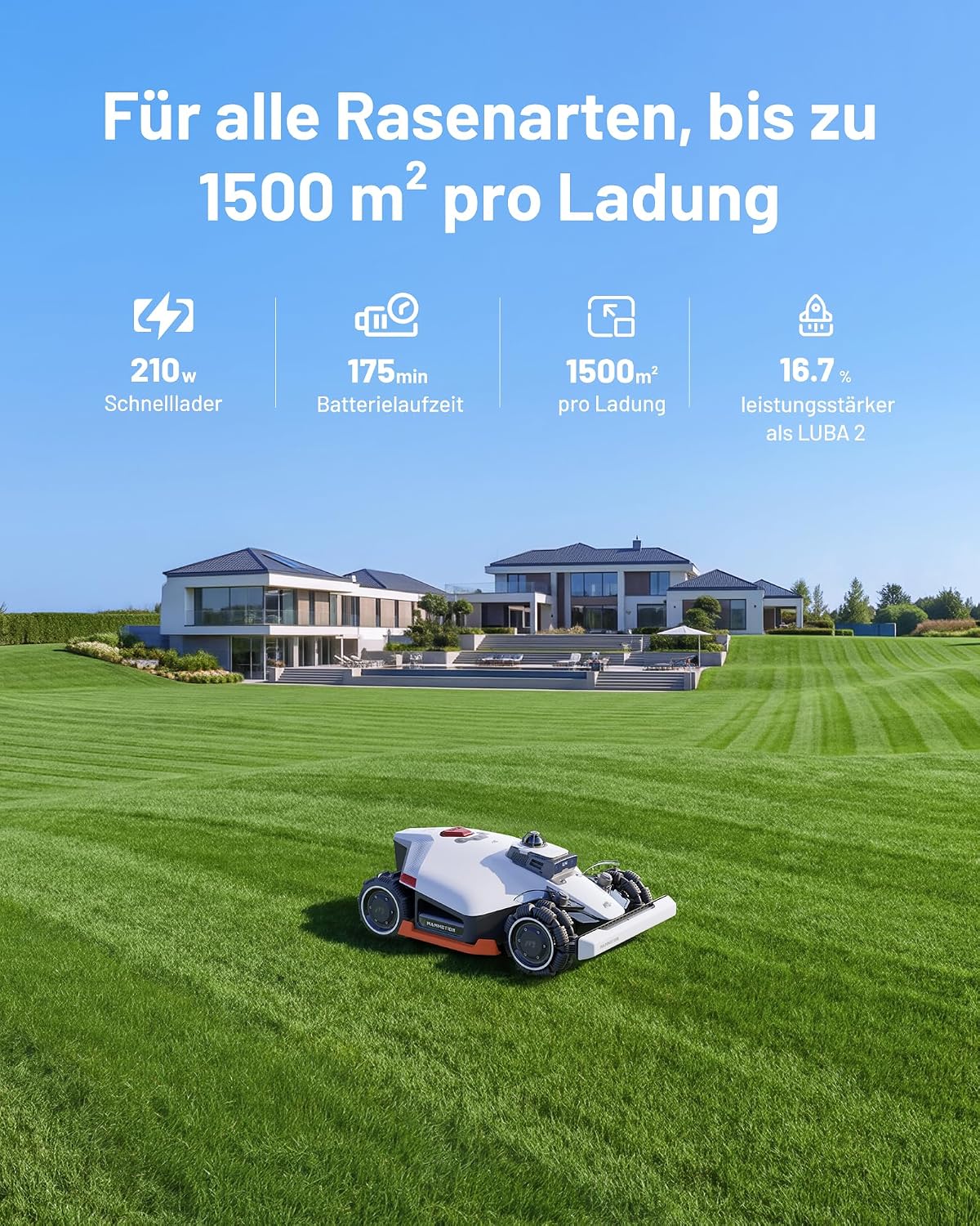 MAMMOTION LUBA 3 AWD 3000 Mähroboter ohne begrenzungskabel+ Garage 3000m²