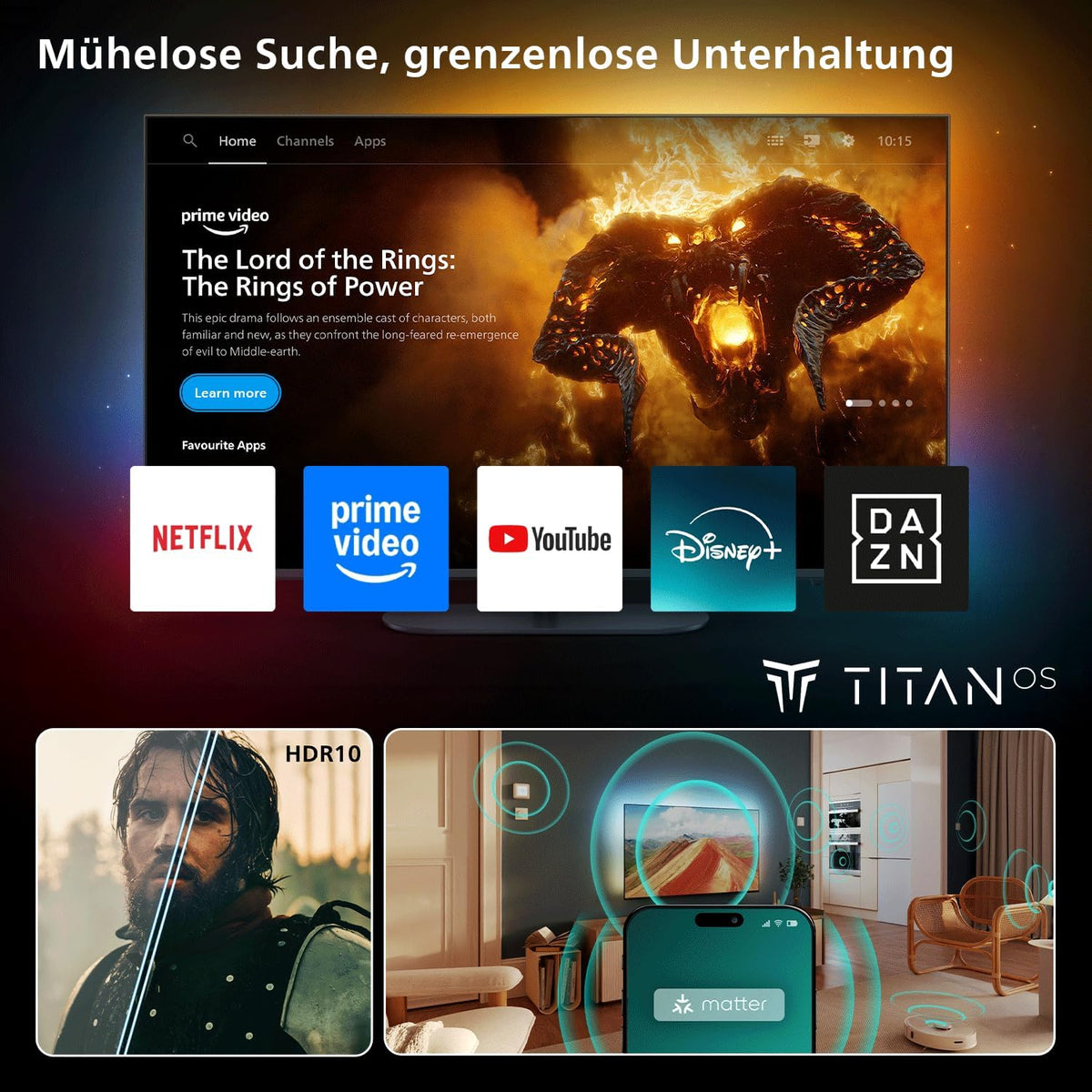PHILIPS Ambilight TV 32PQS6901/12 32 Zoll FHD QLED Smart-TV