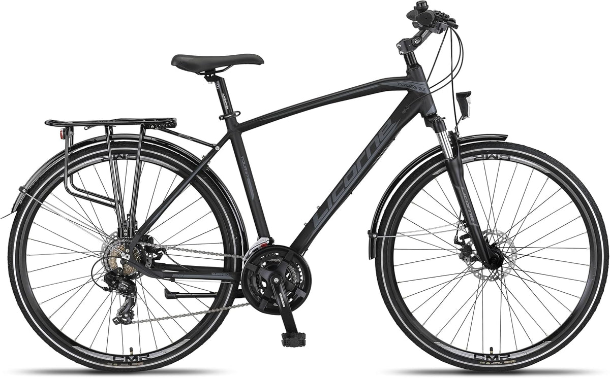 Licorne Bike Premium Touring Trekking Bike in 28 Zoll Aluminium Scheibenbremse Fahrrad für Jungen, Mädchen, Damen und Herren - 21 Gang-Schaltung - Mountainbike - Crossbike