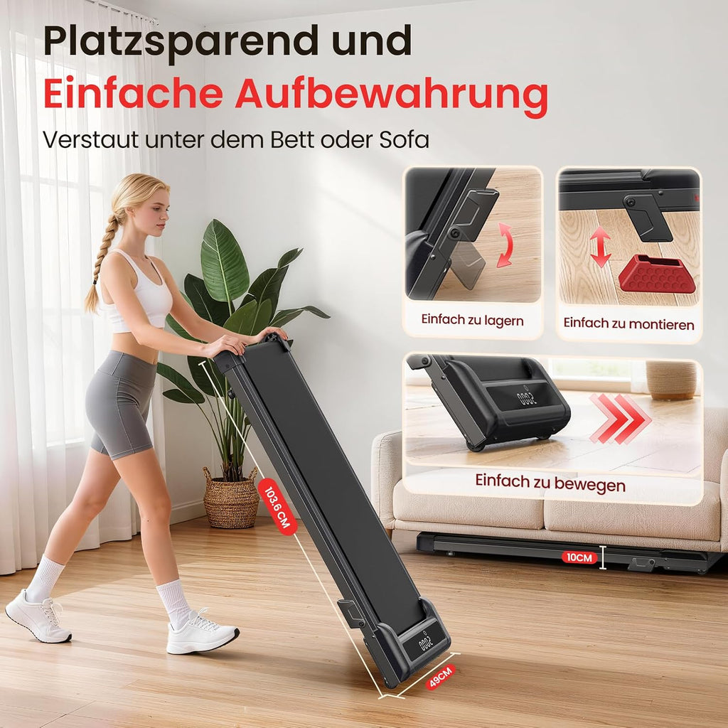 HomeFitnessCode Laufband mit Neigung für Zuhause - Walking Pad Elektrisch