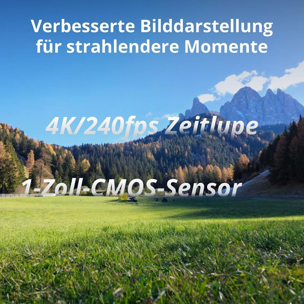 DJI Osmo Pocket 4 Audio Combo mit Mic Mini 2 Sender, Pocket-Gimbal-Vlog-Kamera, 1-Zoll-CMOS und 4K/240fps, 3-Achsen-Stabilisierung, 2× verlustfreier Zoom, 107 GB interner Speicher