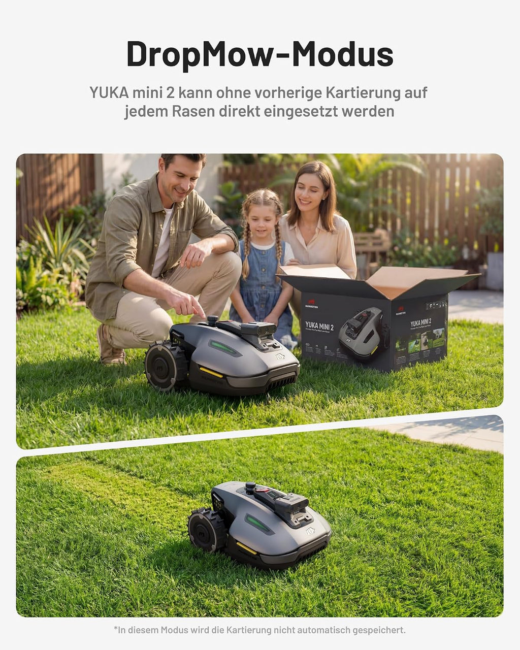 MAMMOTION YUKA mini 2 500 Mähroboter mit mini Garage(separater Versand)