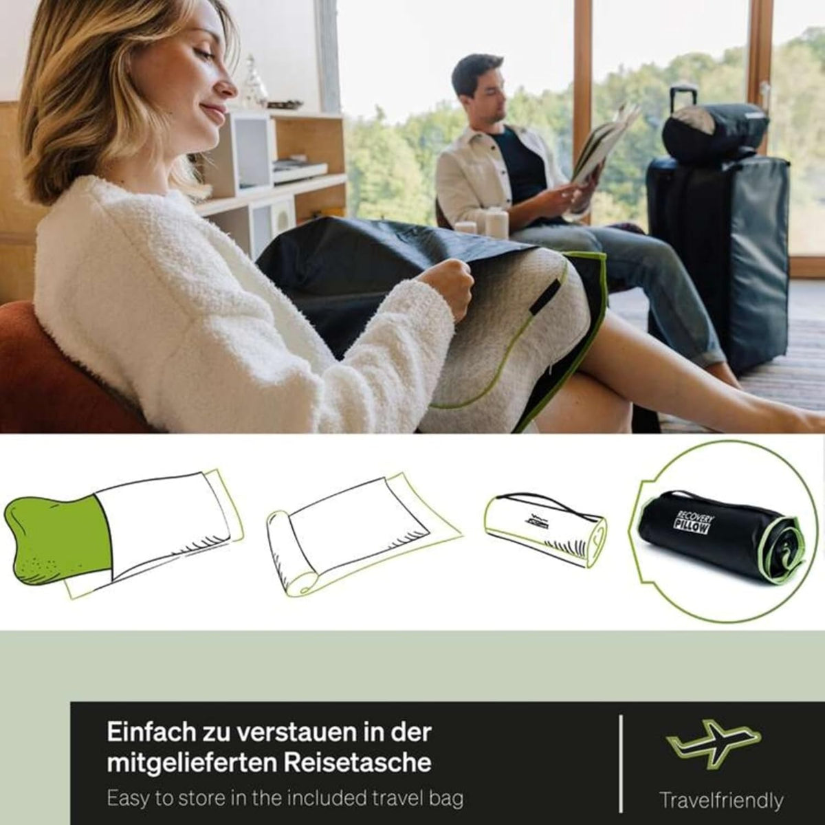 Blackroll Recovery Pillow – Orthopaedic HWS Pillow (Neck Support Cushion) Made of Viscose Memory Foam - Made in Germany