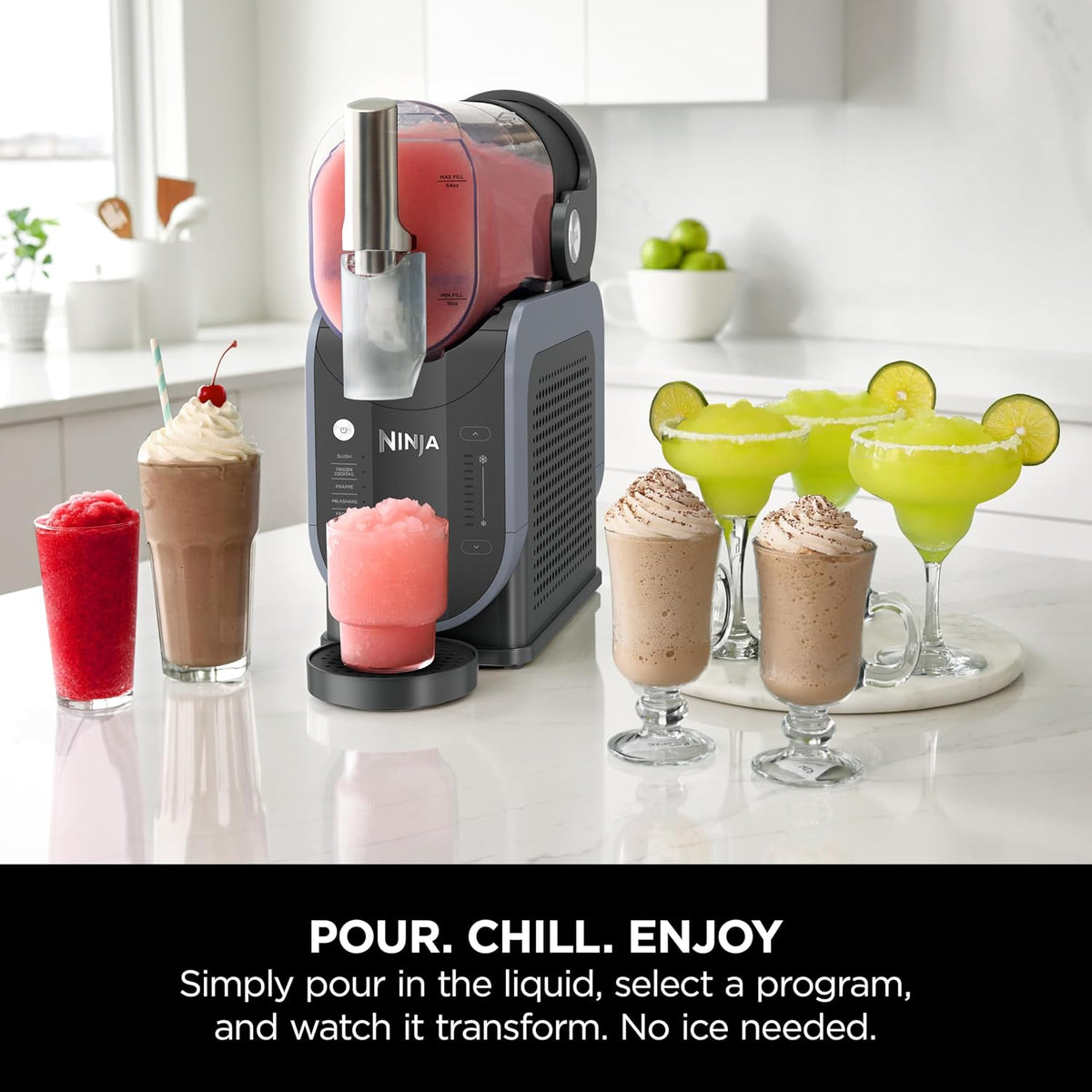 Ninja Slushi FS301UK Eismaschine, 1,9 l, 5 Voreinstellungen, Schnellkühlung, Arktisblau/Grau
