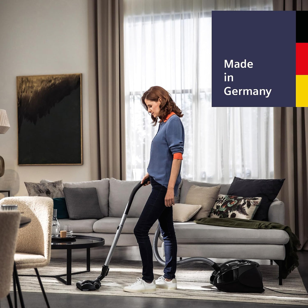 Siemens Staubsauger mit Beutel Z 3.0 extreme power VSZ3XTRM11, Bodenstaubsauger, XXL-Polsterdüse ideal für Tierhaare, Bodendüse für Parkett, Teppich, Fliesen, niedriger Stromverbrauch, 850 W, schwarz