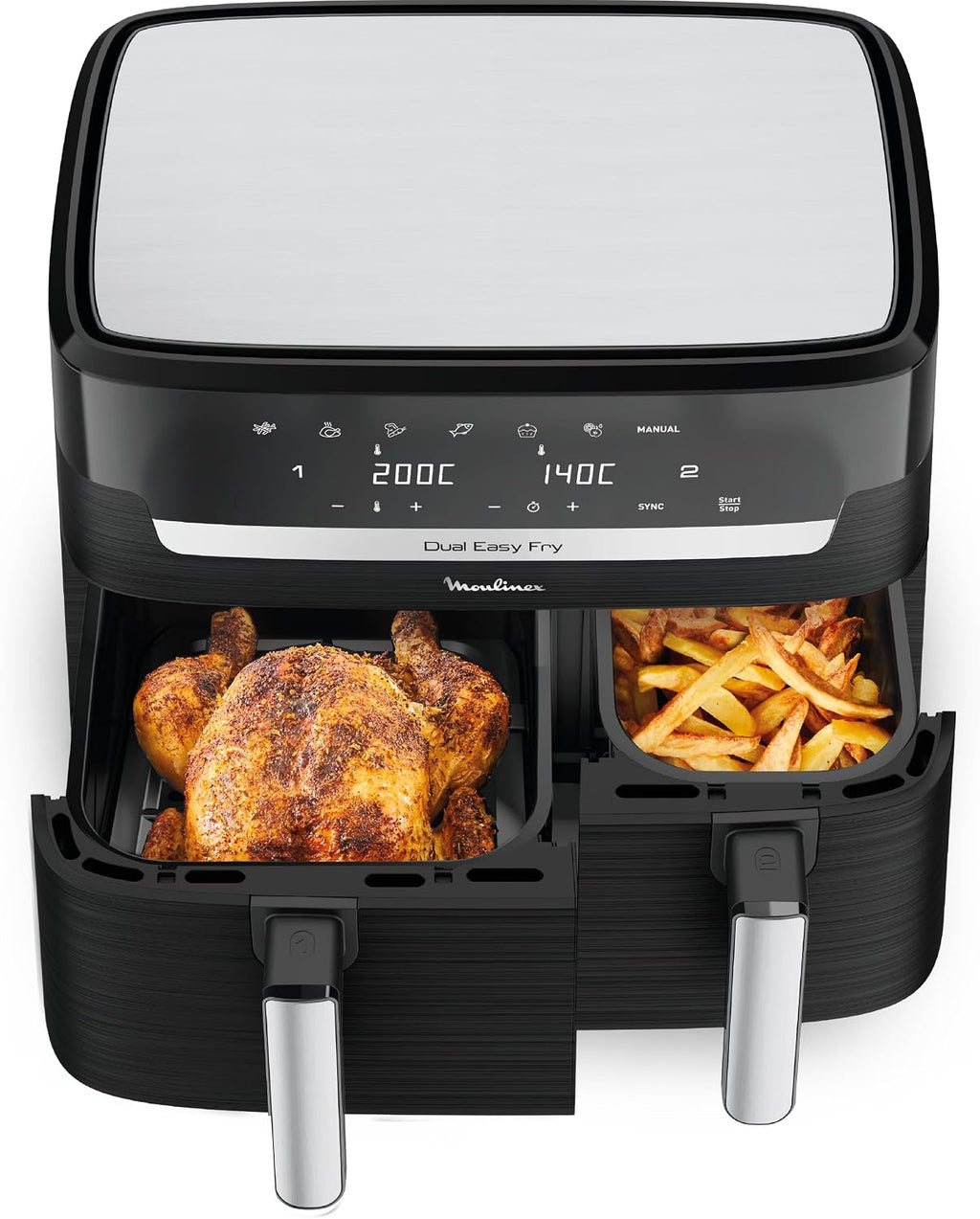 Moulinex - Easy Fry Dual air fryer - 7 programs - 8.3L - Black