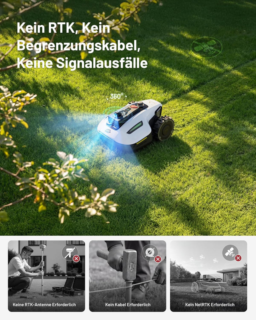 MAMMOTION YUKA mini 2 800LiDAR Rasenmäher Roboter mit Washstand
