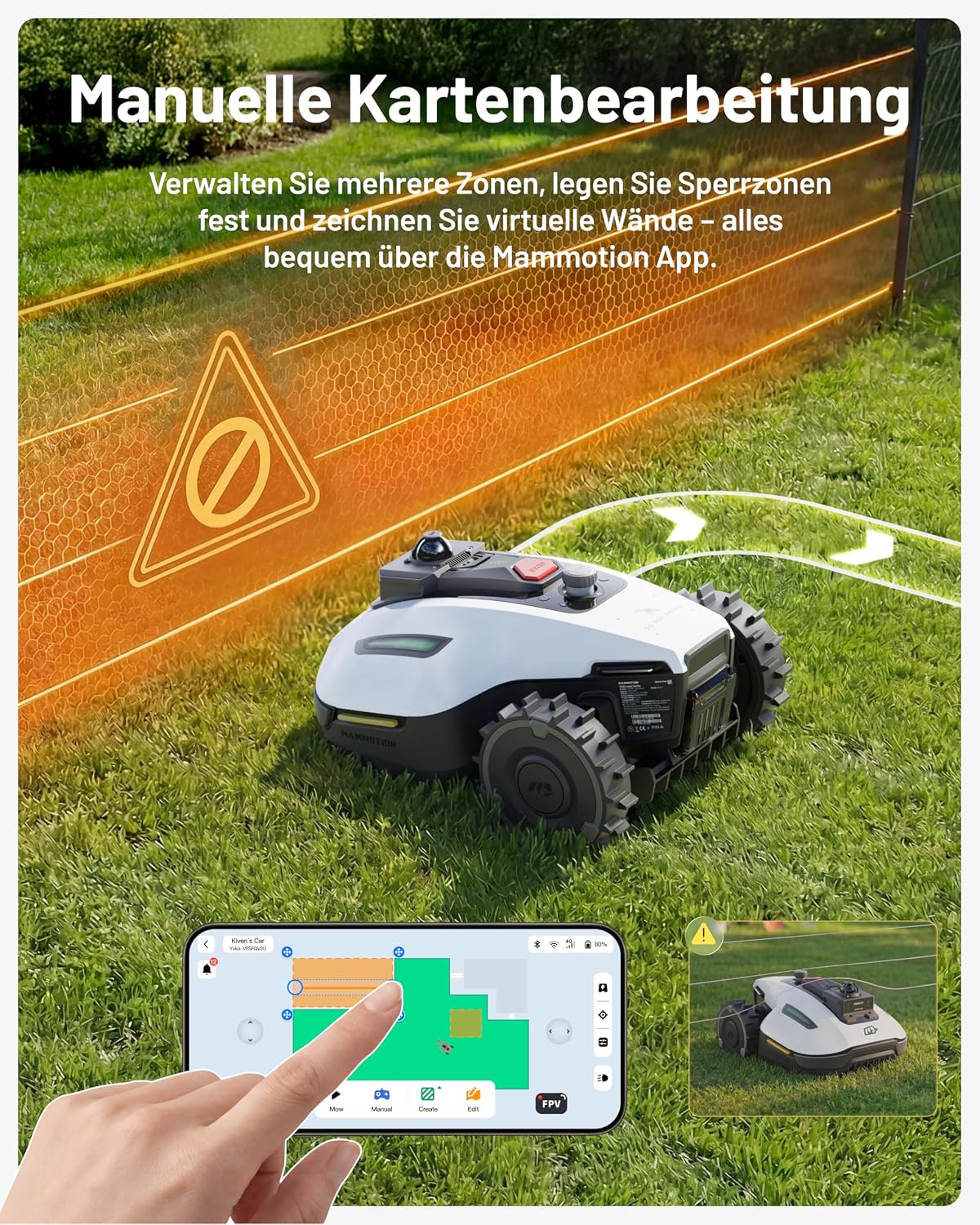 MAMMOTION YUKA mini 2 800 Rasenroboter ohne Begrenzungskabel