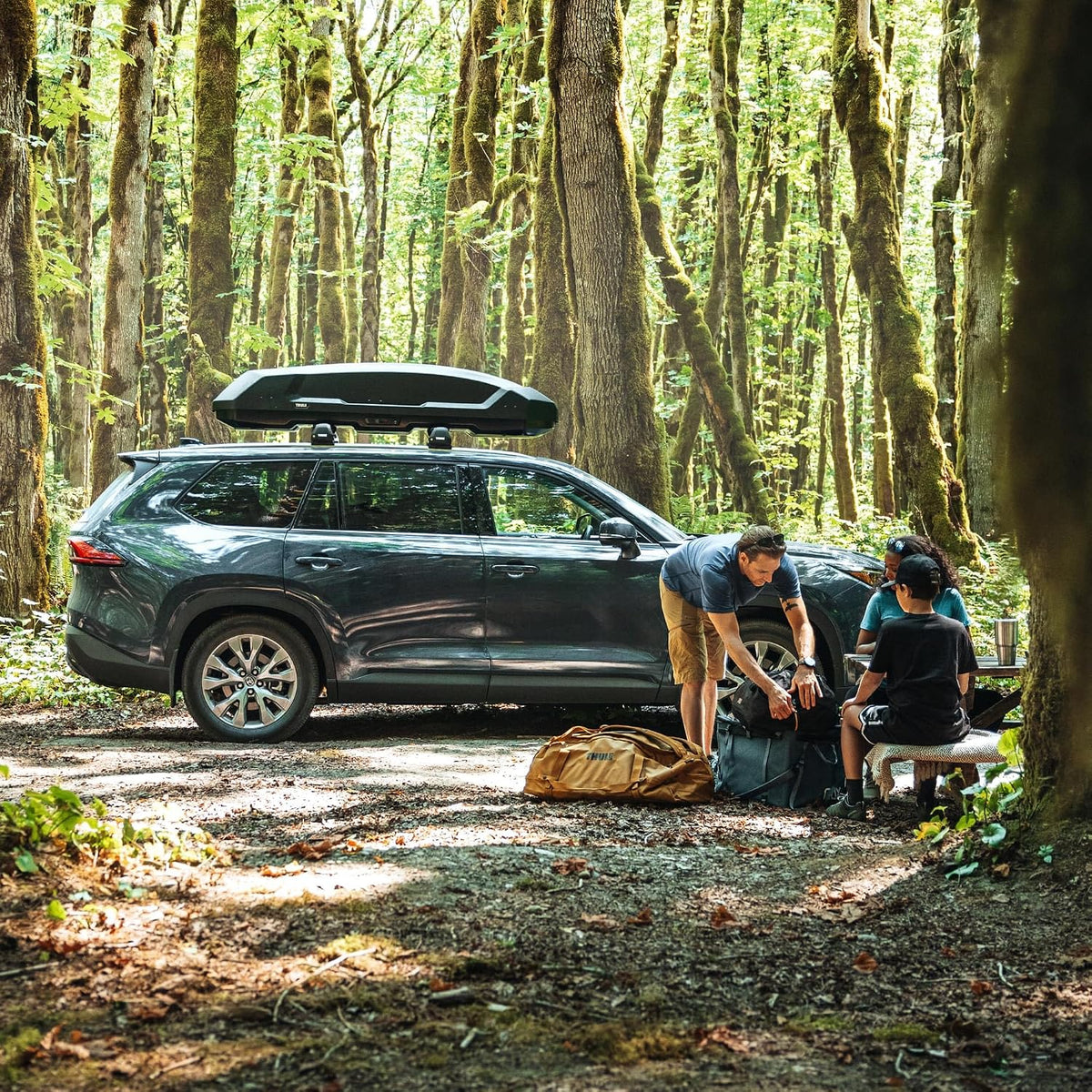 Thule Force 3 XL 645800 Dachbox, 500L, 75 kg, AeroSkin, PowerClick, SlideLock, Schwarz Matt