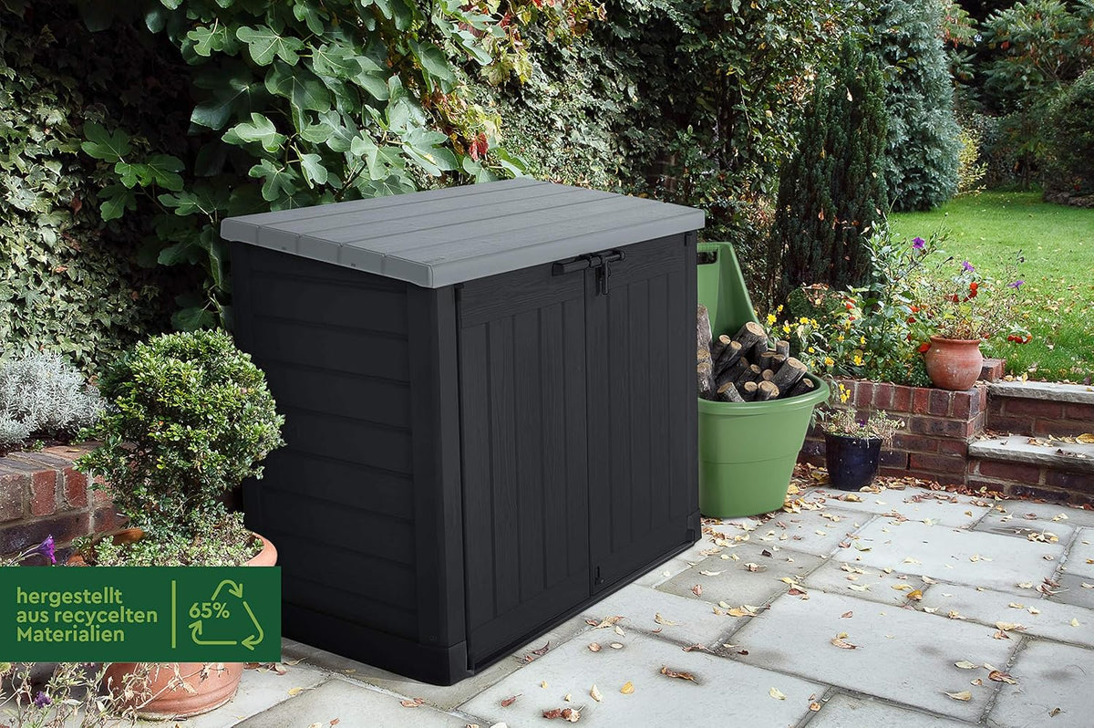 Keter 17199416 Mülltonnenbox Store it Out Max, Schwarz, 1.200L