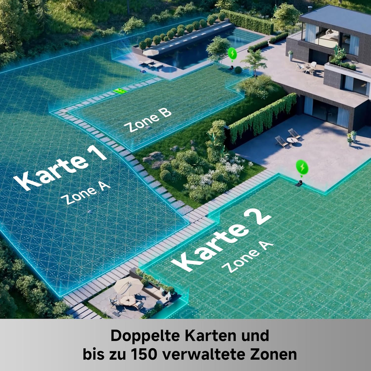 MOVA LiDAX Ultra 2000 AWD Mähroboter mit Garage, 3D LiDAR & KI Dual Vision