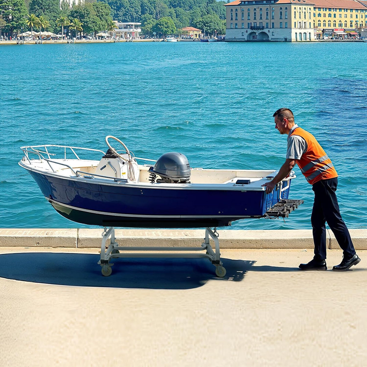 VEVOR Jet Ski Trolley, 454kg Capacity, Jet Ski Stand for Moving Boats, Heavy Duty Travel Cart, Adjustable Berth, 4 Casters, 2 Brakes, for Kayaks, Hovercraft