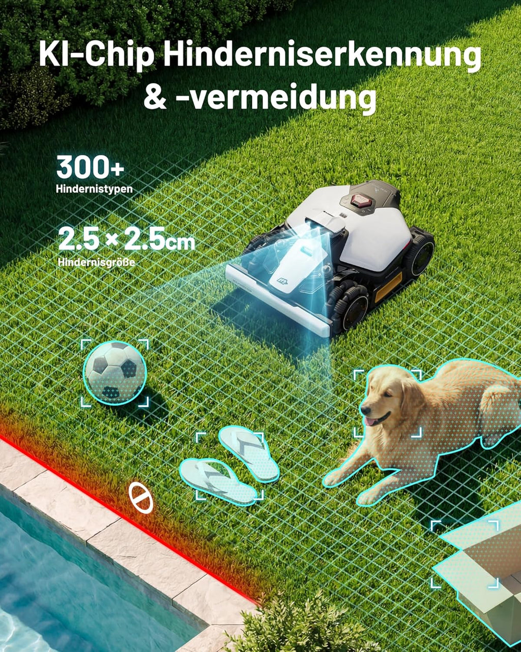 MAMMOTION LUBA Mini 2 AWD 1000 Mähroboter ohne Begrenzungskabel, Empf.1000㎡