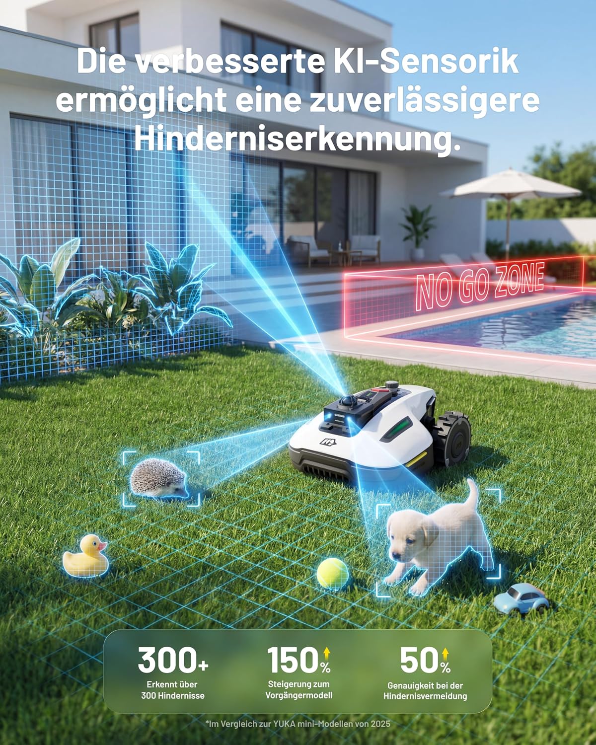 MAMMOTION YUKA mini 2 800 Rasenroboter ohne Begrenzungskabel