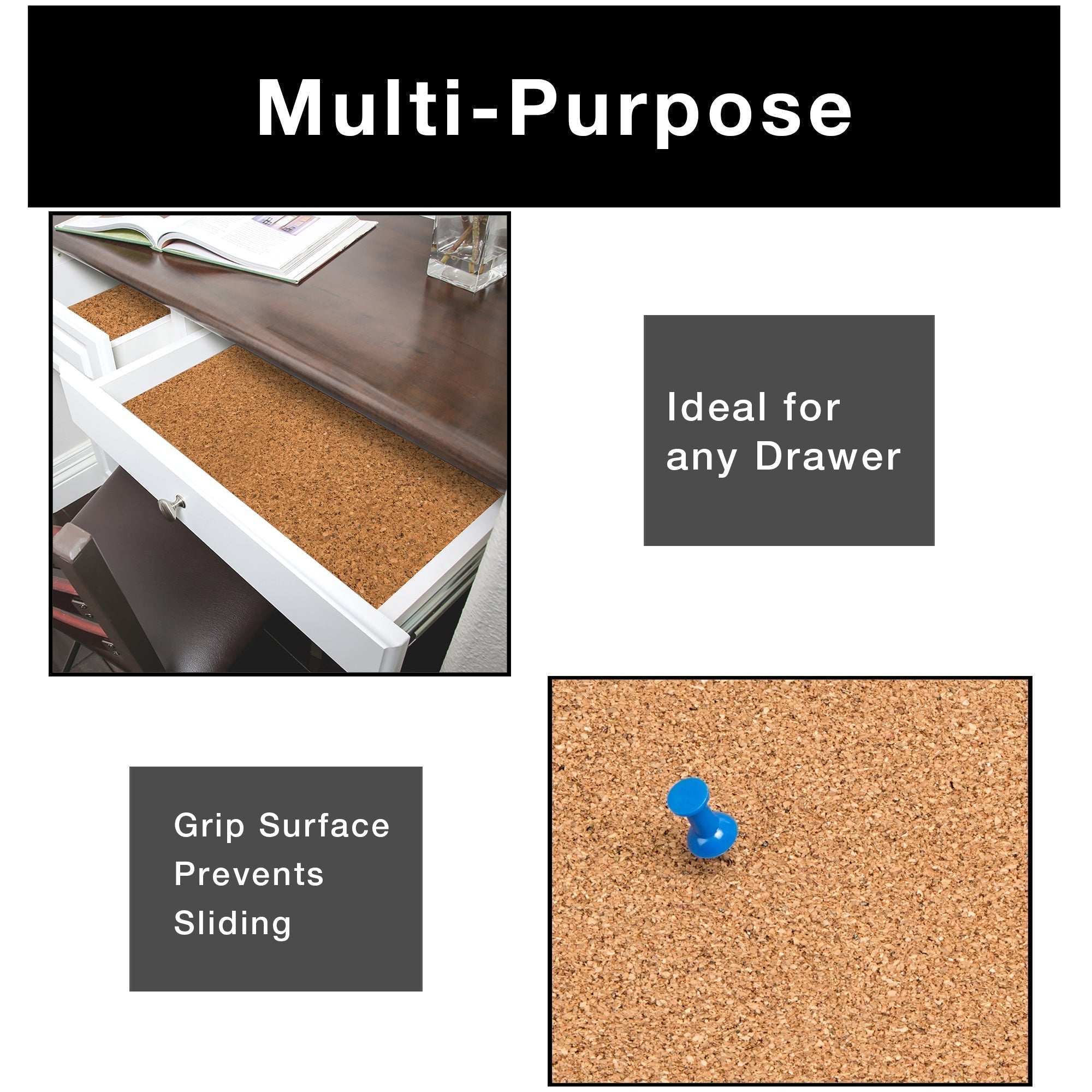 Adhesive Shelf Liner - Cork