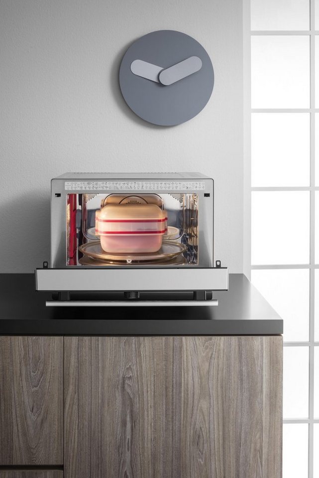 BAUKNECHT MW 3391 SX Mikrowelle mit Grill Heißluft Dampf 33 l 1000 W