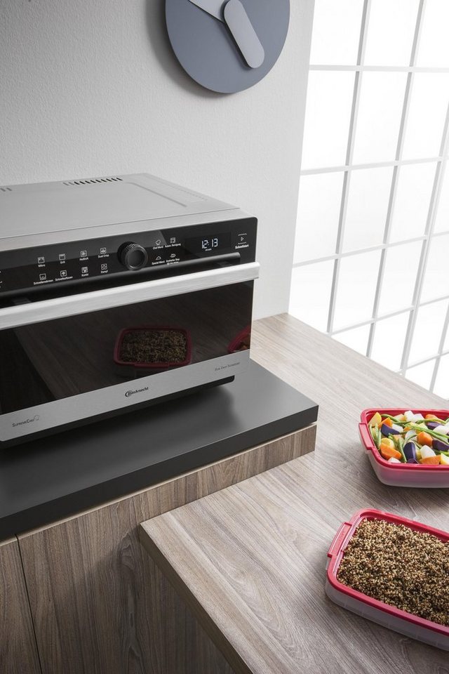 BAUKNECHT MW 3391 SX Mikrowelle mit Grill Heißluft Dampf 33 l 1000 W