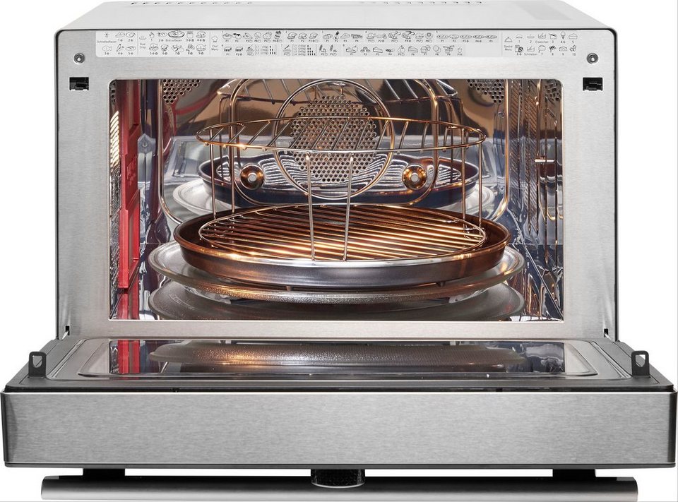 BAUKNECHT MW 3391 SX Mikrowelle mit Grill Heißluft Dampf 33 l 1000 W