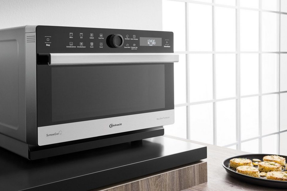 BAUKNECHT MW 3391 SX Mikrowelle mit Grill Heißluft Dampf 33 l 1000 W