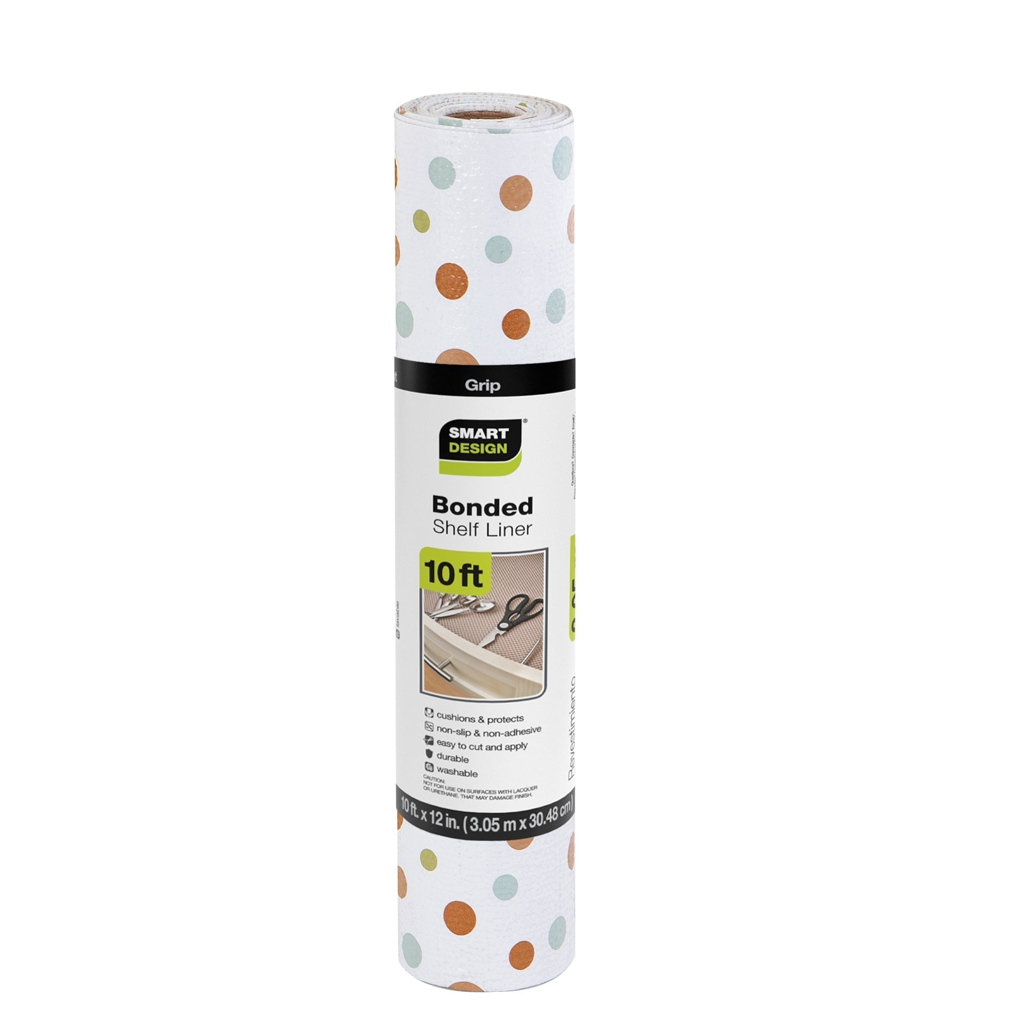 Bonded Grip Shelf Liner - 12 Inch x 10 Feet - Non-Adhesive