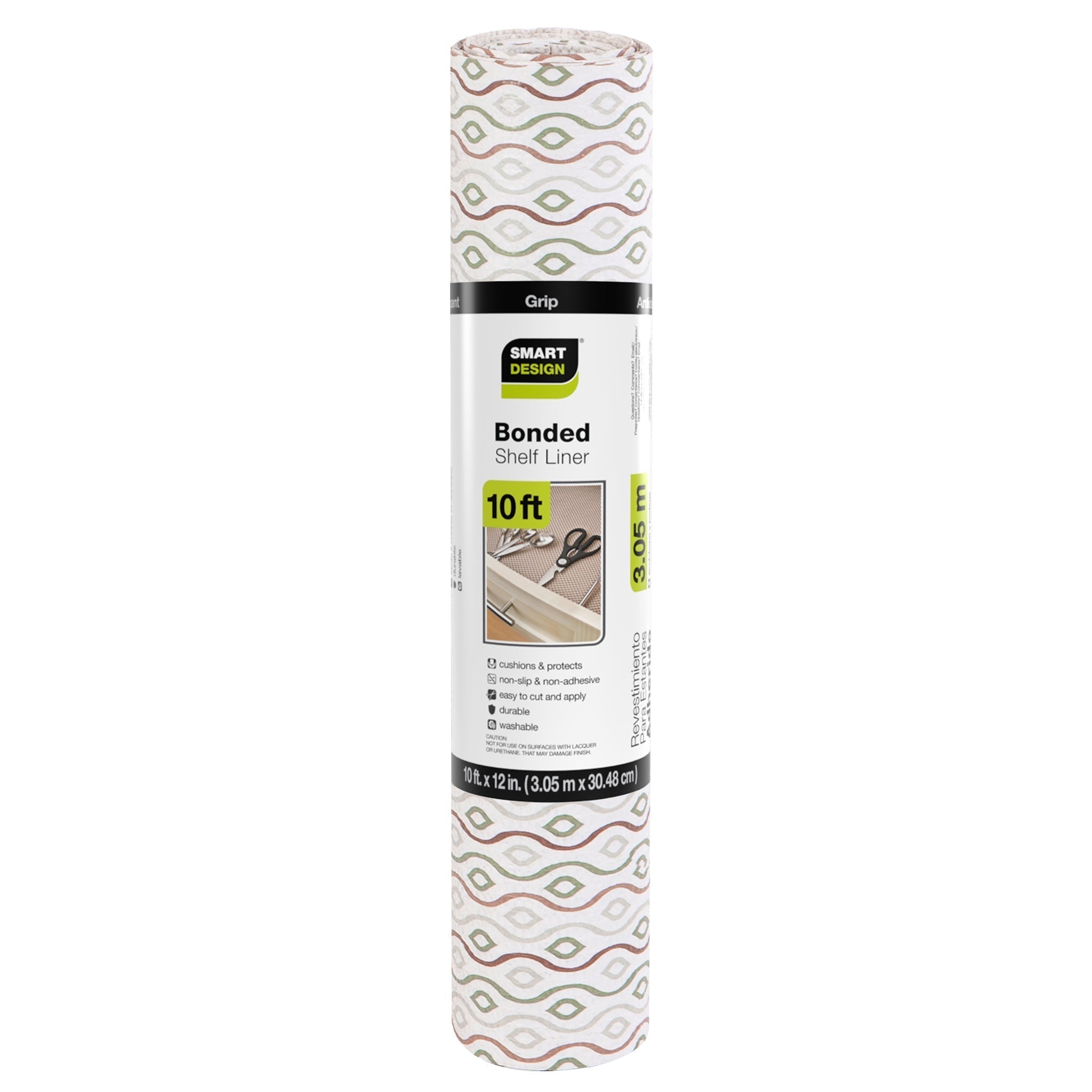 Bonded Grip Shelf Liner - 12 Inch x 10 Feet - Non-Adhesive