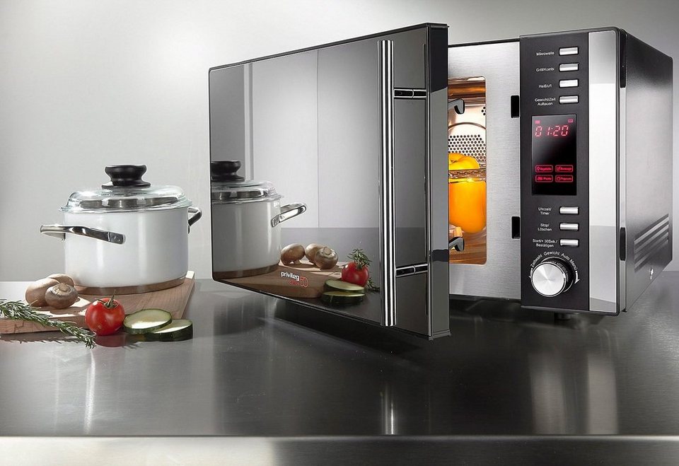 Privileg 285902 3-in-1 Mikrowelle mit Grill und Heißluft 25 l