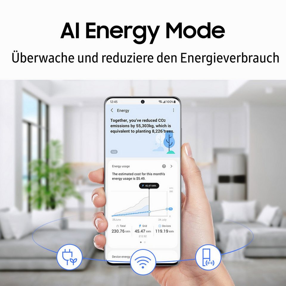 SAMSUNG RL34C652CSA Kühl-Gefrierkombination 7300 Serie 341 l